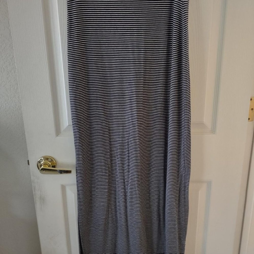 Old Navy Black White Stripe Horizontal Maxi Skirt Women's Medium M